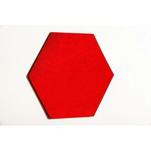 Noizero wall felt, akusztikus hangelnyelő falpanel hatszög, piros 55x48x2cm