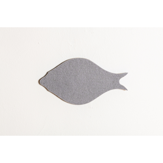 Noizero wall felt, akusztikus hangelnyelő falpanel hal, világosszürke 30x16x2-3cm