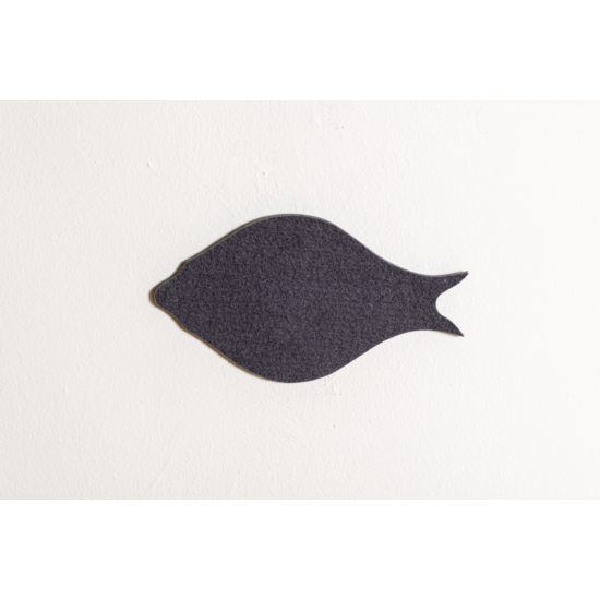 Noizero wall felt, akusztikus hangelnyelő falpanel hal, sötétszürke 30x16x2-3cm