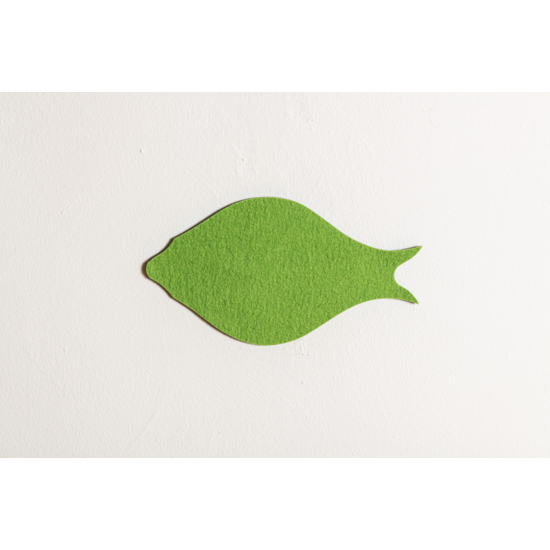 Noizero wall felt, akusztikus hangelnyelő falpanel hal, zöld 30x16x2-3cm