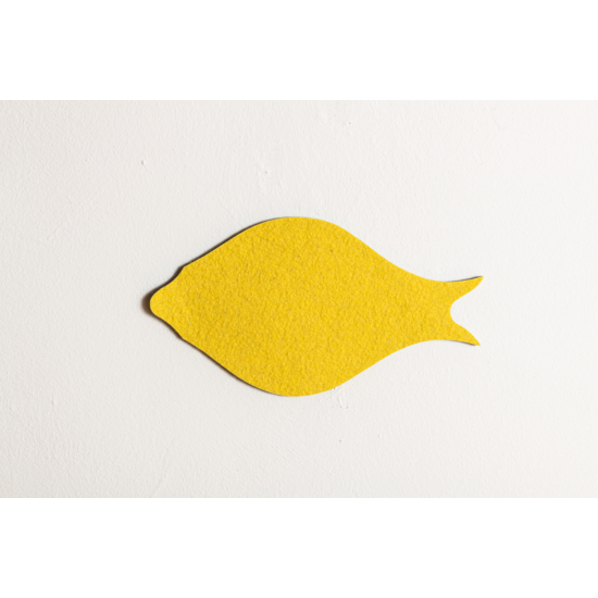 Noizero wall felt, akusztikus hangelnyelő falpanel hal, citrom 30x16x2-3cm