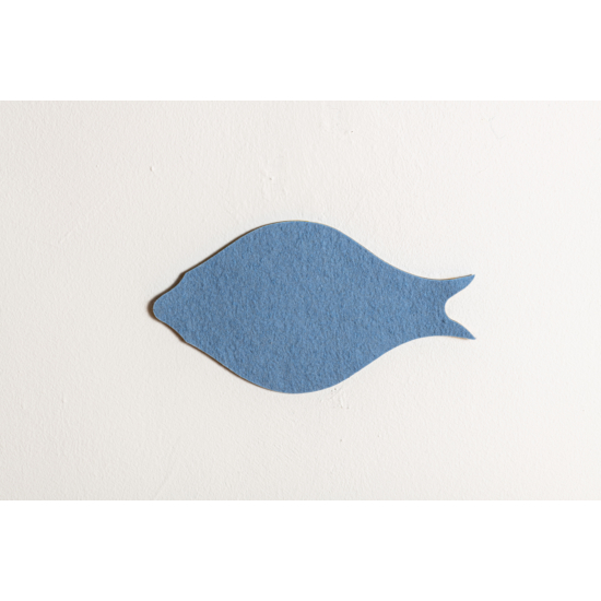 Noizero wall felt, akusztikus hangelnyelő falpanel hal, világoskék 30x16x2-3cm