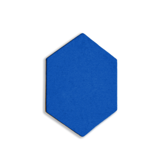 Noizero wall felt, akusztikus hangelnyelő falpanel hatszög,  kék 55x48x1-2cm