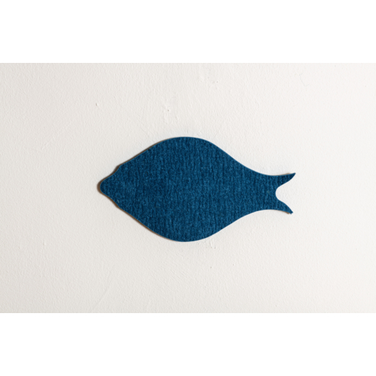 Noizero wall felt, akusztikus hangelnyelő falpanel hal, kék 30x16x2-3cm