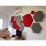 Kép 4/4 - Noizero wall, akusztikus hangelnyelő falpanel hatszög, piros 55x48x2-3cm